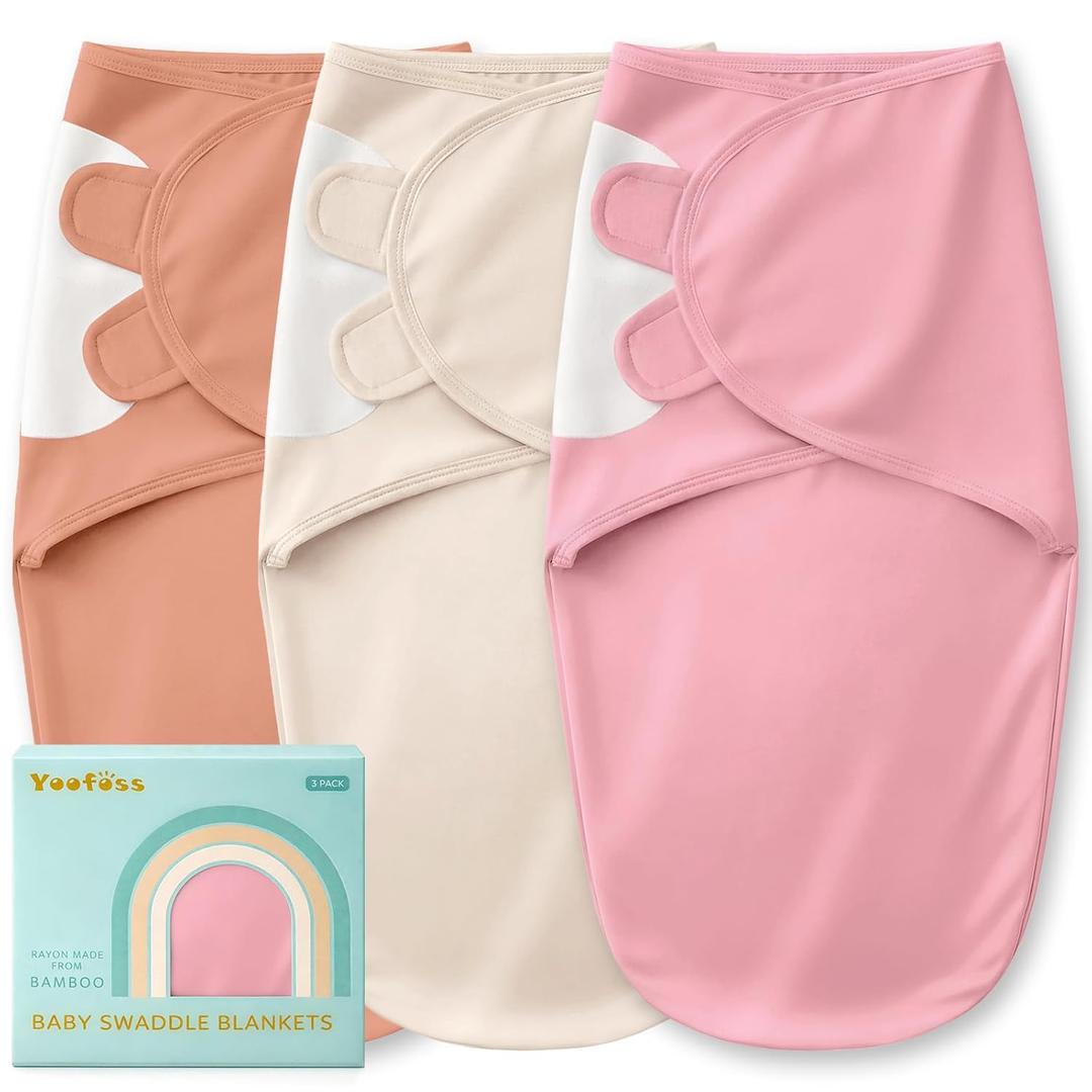Yoofoss Baby Swaddle for Newborns 0–3 Months, Rayon Made from Bamboo Swaddle, Noiseless Closure Swaddle Sack, Soft Breathable & Durable Snug Fit