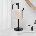 BESy 17 Inch Oil Rubbed Bronze Stand Towel Bar Hanger Hand Towel Bar Bathroom Vanity Countertop Towel Holder Free Standing Stainless Steel Towel Ring Hardware Accessories Towel Rack