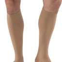 JOBST Relief Knee High Graduated Compression Socks 20-30mmHg - Comfortable Unisex Design - Closed Toe (X-Large Full Calf, Beige)