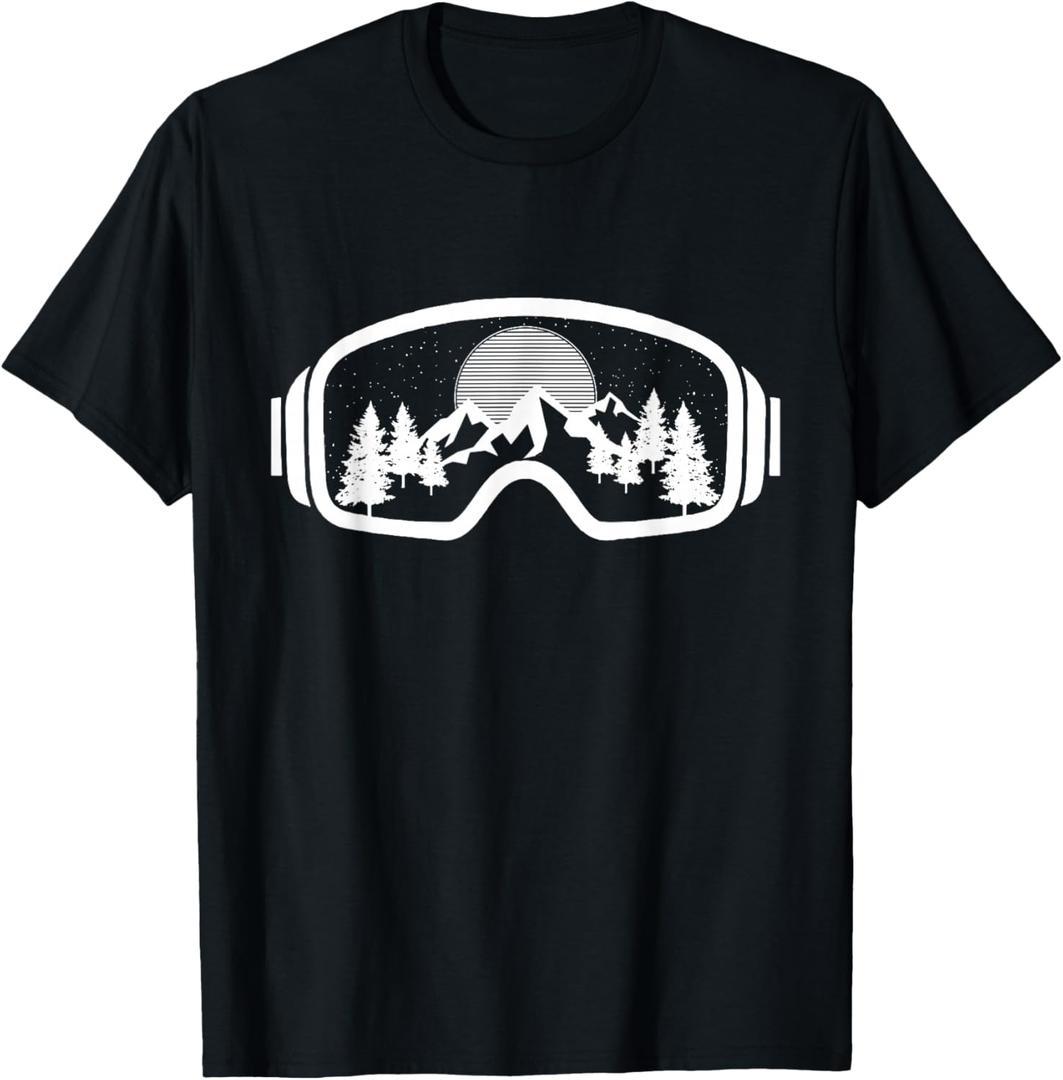 Ski Snowboard Shirt Goggles Skiing Snow Mountain Winter Gift T-Shirt, S