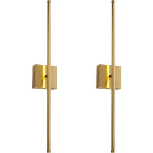 KARTOOSH 27.8 Inch Hardwired Wall Sconces Set of Two, 3000K Warm White Dimmable Modern Wall Sconces, 350 Rotate LED Light Fixtures Wall Lamp for Bathroom Living Room Bedroom Bedside, Brushed Brass