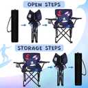 Outdoor Toddler Camping Chair with Umbrella Foldable Beach Chairs with Safety Lock for Kids Waterproof Lawn Kids Folding Chair for Outside Beach Travel(Surf)
