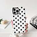 2 x NITITOP Compatible with iPhone 12 Pro Max Case Cute Polka Dots Pattern for Women Girls Men Boy Hybrid 2 Layers Matte Back Shockproof Protective Cover - White