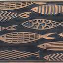 A1 Home Collections Pin Outdoor Entrance, Fun Designed Floor, Welcome Front Door Indoor Non-Slip Backing Rubber Mat for Outside, 18"X 30", Nautical Fish