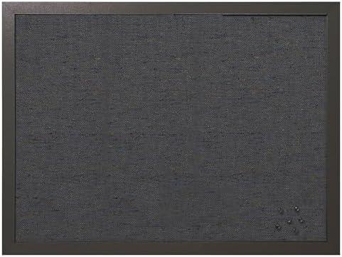 MasterVision Bulletin Board, 18" x 24", Dark Fabric Message Board, Black MDF Frame