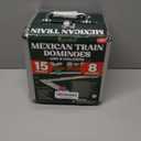 Queensell Mexican Train Dominoes Set Double 15 with 8 Holders - Wooden Hub and Tiles Holders - Double 15 with Dots (D15 + 8 Holders)