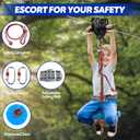 FAHKNS Zip Line Kit for Kids Adults: 100FT Up to 400 lbs - Updated Removable Design Trolley,Thickened Seat,Safety Harness,Quick Tighten Zipline Kits for Outdoor Backyard