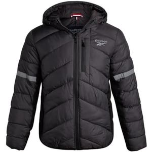 Reebok Mens Winter Jacket - Water Resistant Heavy Puffer Coat with Hood - Quilted Insulated Warm Winter Coat for Men Medium