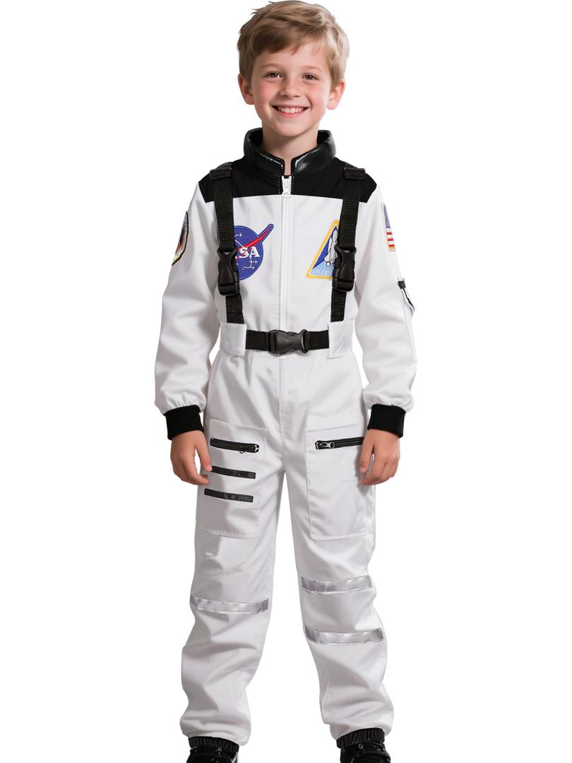 Cuteshower Kids Astronaut Costume for Boys Girls Space Jumpsuit, XL