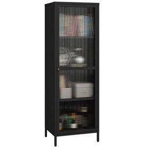 MIOCASA Metal Storage Cabinet with Glass Door, Steel File Cabinet with 3 Shelves 59.06-inch high for School, Bedroom, Home Office, Gym and Changing Room - White