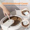 Airtight Dog Food Storage Container with Desiccant Chamber,Cat Food Storage with Timer,Wheels & Scoop,7 Liter,10-12 lbs/7 kg,for Small Dog,Cat & Bird Feed,Clear BPA-Free Slim Rolling Bin with Lid, Large