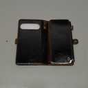 Defencase Compatible with Pixel 9/Pro Case, RFID Blocking Wallet Case Fit for Google Pixel 9 & 9 Pro Soft PU Leather Magnetic Snap Flip Zipper Strap Card Holder Phone Case for Women Men, Coffee