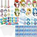 Funrous 192 PCS Christmas Party Favors Stationery Set Kids - Winter Holiday Classrooms Exchange Gifts Reward Prizes Bulk - Including Pencils, Notebooks, Eraser, Sticker(Snowflake)