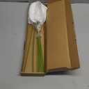 Ling's moment White Anthurium Flowers, 8pcs Artificial Silk Filler Plants, Faux Greenery Stems for DIY Wedding Bouquets Centerpieces Arrangements Bridal Shower Party Home Decorations