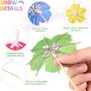 300 Pieces Drink Umbrellas Cocktail Picks Parasol Cocktail Umbrellas for Drinks Sticks with Wood Toothpicks for Summer Hawaiian Cupcake Toppers Umbrella Sticks Tropical Wedding Party Decor