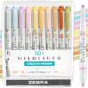 Zebra Pen Mildliner Dual-Tip Highlighters, Chisel and Bullet Tips, Ideal for Bible Highlighting, No Bleed, School Supplies and Teacher Supplies, Assorted Neutral and Gentle Ink Colors, 10-Pack (78701)