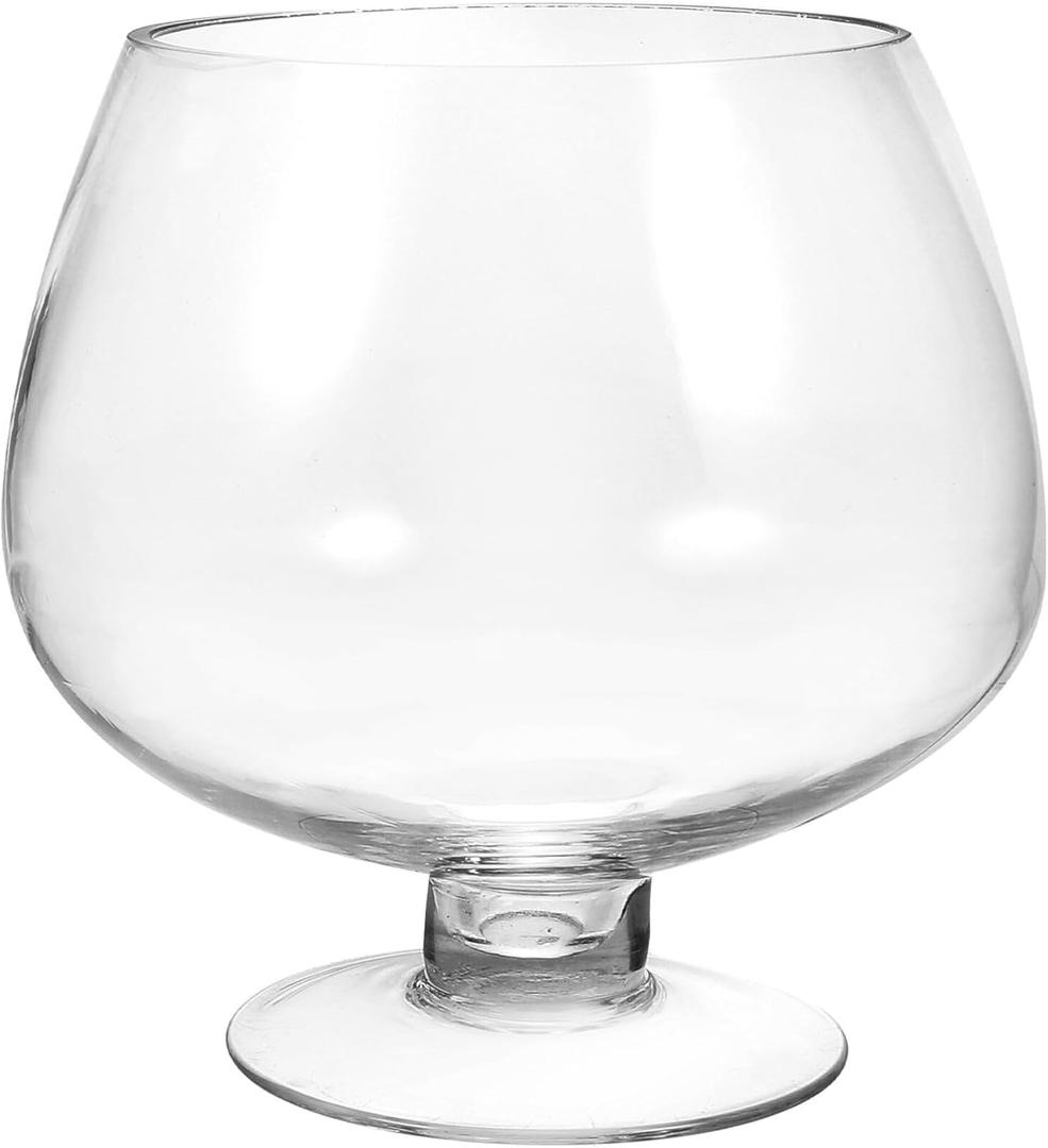 GANAZONO Clear Bubble Bowl Glass Fish Bowl Terrarium Globe Flower Vase Hydroponic Vase Goblet Beer Glass Centerpiece for Home Office Wedding Party Tabletop Decor 6.68inches