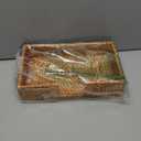 Sumnacon Napkin Holder,Wicker Napkin Holder Table,Rattan Napkin Basket,Square Napkin Tray,Flat Napkin Holders for Kitchen Dinning Table Desk Counter Restaurant Party Bar,Honey Brown