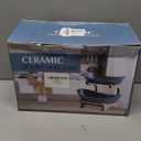 3 Tier Fruit Bowl With Bamboo Stand for Kitchen Counter,Ceramic Fruit Basket Large Capacity for Fruit Vegetable Storage,Snack Dessert Cake Tray Plate Rack for Party Wedding (White)