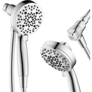 Magnetic Shower Head with Handheld, High Pressure - 6 Spray Modes Handheld Shower Head, Eco-Friendly Magnetic Docking System, 70" Stainless Steel Hose, Tool Free Installation, Chrome (Silver)