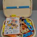 45 Pcs Kids Tool Set, Toddler Tool Set with Tool Box, STEM Construction Preschool Educational Toys for Age 3 4 5 6 7 Boys Girls, Wooden Tool Kits Toys, Christmas Birthday Present for Kids