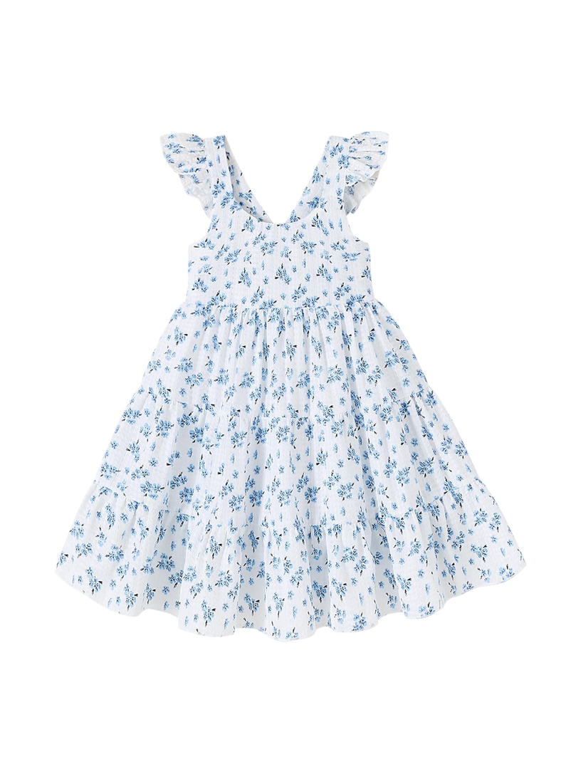 Kids Toddler Baby Girls Rainbow Dress Princess Sleeveless Beach Butterfly Sundress (12-18M)