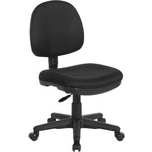 Office Star Pneumatic Sculptured Office Task Chair with Thick Padded Seat and Built-in Lumbar Support, Black