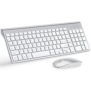 Amazon.com: Wireless Keyboard and Mouse Ultra Slim Combo, TopMate 2.4G Silent Compact USB 2400DPI Mouse and Scissor Switch Keyboard Set with Cover, Batteries Included, for PC/Laptop/Windows/Mac - Silver White : Electronics