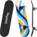 WhiteFang Skateboards for Beginners, Complete Skateboard 31 x 7.88, 7 Layer Canadian Maple Double Kick Concave Standard and Tricks Skateboards for Kids and Beginners