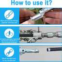 2 Piece FlexShaft Sewer Descaling Chain,Multi-Purpose PVC Pipe Maintenance Tool for for Heavy-Duty CablesFits K-400,C-4,C-6,C-7,C-8,C-9 Models