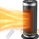 Space Heater,1500W Portable Electric Heaters for Indoor Use with Remote&Thermostat,4 Modes,12h Timer,90Oscillation,Digital Display, PTC Fast Heating Ceramic Heater for Bedroom Office (16 inch)