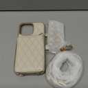LAMEEKU Compatible with iPhone 16 Case Wallet with Card Holder, RFID Blocking Wrist Strap Crossbody Phone Cover for Women for iPhone 16 6.1" Beige