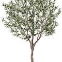 LOMANTO Olive Trees Artificial Indoor, 7Ft Artificial Olive Plants, Tall Faux Olive Tree, Fake Topiary Silk Tree in Pot with Olive Branch & Fruit, Home Office Modern Decor Gift for Housewarming Pack of 1