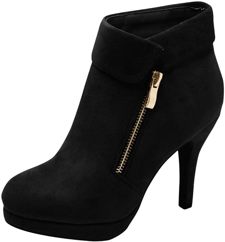 TOP Moda George-40 Ankle Wrap Boots (8.5, Black)