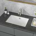 Sarlai Undermount Bathroom Sink Rectangular - 20 x 15 Inch Bathroom Sink Rectrangle Undermount Pure White Porcelain Ceramic Lavatory Vanity Vessel Sink