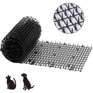 Bynccea Cat Scat Mat with Spikes, Cat Repellent Mat Anti Cat Prickle Strips Network Digging Stopper Outdoor PP Plastic Cat Spike MatBlack/Coffee (Black 6.5ft(200cm*33cm)