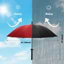 Talltalk 2 Pcs Samurai Umbrella Semi-automatic Katana Sword Umbrella Gifts for Men Women Cosplay Windproof Sun and Rain Protection Outdoor (Black,Red)