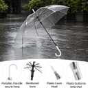 20 Pack Clear Umbrellas for Wedding Guests, Bulk Wedding Umbrellas for Outdoor Ceremony & Events, Auto Open Transparent Stick Umbrella with J Hook Handle for Photos, Light Rain Backup