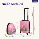 emissary Kids Suitcase for girls, 16" Hardside Unicorn Kids Luggage Set with Spinner Wheels and Backpack, Children Carry on Girls Suitcase Toddler Travel Rolling Luggage Gifts Airline Approved, 12.2 x 7.48 x 17.32 inches