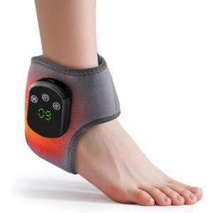 Cordless Ankle Heating Pad Neuropathy Foot Massager, FSA Eligible Items List, Ankle Massager for Pain Relief, Heated Ankle Wrap Heating Foot Massage with 5 Heats, 3 Vibration Modes