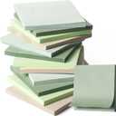 Thenshop 12 Pads Sage Green Sticky Notes 3''x3'', Self Stick Notes Pads Sage Green Office Supplies, Vintage Aesthetic School Accessories 50 Sheets/pad