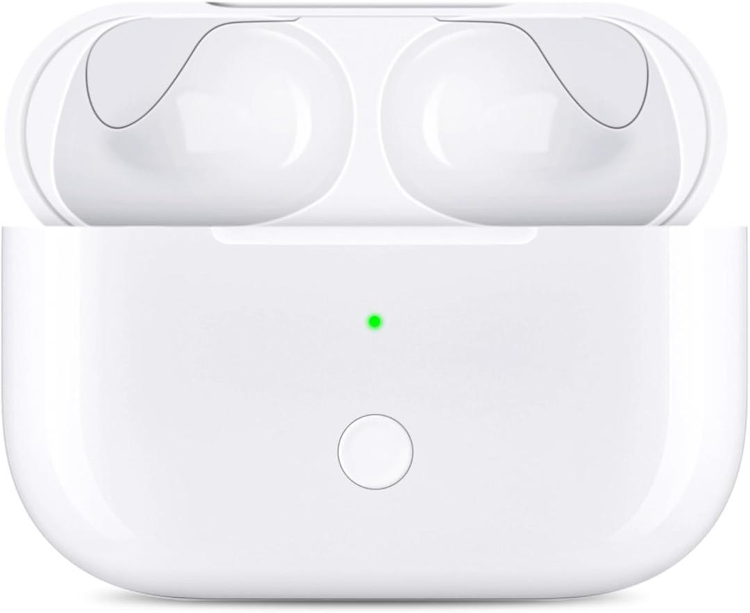 Jinstyles Wireless Charging Case Compatible with AirPods Pro: Replacement Charger Case with Bluetooth Pairing, Earbuds Not Included (White, AirPods Pro 1/2 Charging Case)