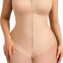 FeelinGirl Fajas Colombianas Moldeadoras Shapewear Tummy Control Postpartum Butt Lifting Body Shaper with Zipper Crotch XL