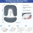 HOMBYS Adjustable BBL Pillow After Surgery with Lumbar Support, Brazilian Butt Lift Pillow Pad, Multi-Purpose Post Recovery Seat Cushion for Sitting, Sleeping, Driving, Washable Cover for Women