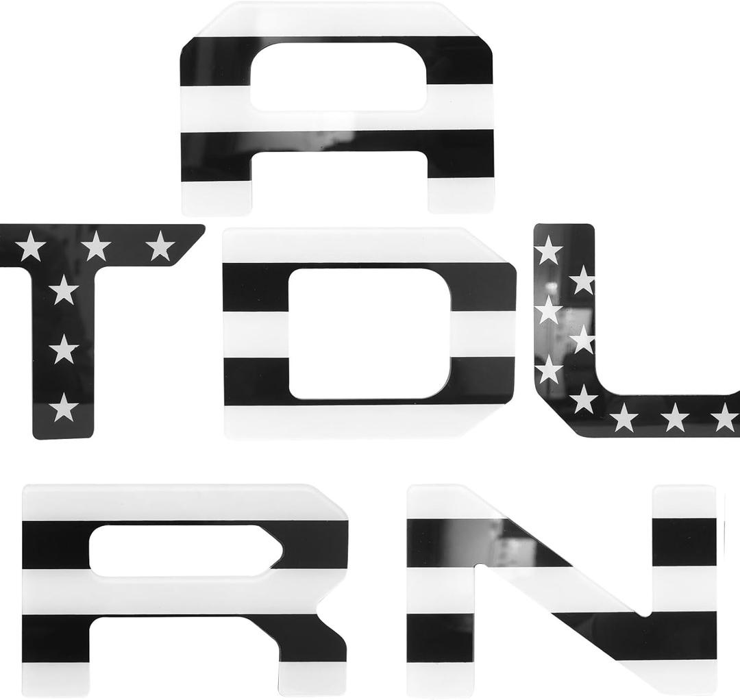 Tailgate Insert Letters Compatible with 2022 2023 2024 3D Raised Emblem Decals with Strong Adhesive (Black US Flag)