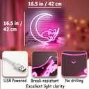 Moon Cat Neon Sign Girl Room Decor Led Neon Lights Signs for Wall Decor USB Powered Led for Room Decoration, Medium