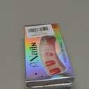 Christmas Apple Press on Nails Short Length Christmas Fake Nails Square Shape Nails Full Cover New Year Red Acrylic Nails Gold Glitter Stick on Nails Xmas False Nails for Women Girl Nail Art 24Pcs Pack of 3