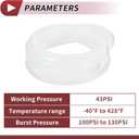 1 Pcs for Air and Water Silicone Vacuum Tubing Hose High Temperature Automotive Vacuum Line 10FT 5/16" 8mm ID 2mm Thickness Clear Silicone