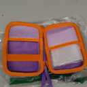 Storage Case Compatible with Yoto Mini (2024 Edition) Kids Screen-Free Bluetooth Audio Player, Transparent Card Bag can hold up to 36 cards(Purple Case, Orange Zipper)