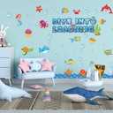 2 x Pajean 83 Pieces Ocean Beach Theme Classroom Bulletin Board Decoration Sets Dive into Learning Sea Animal Jeweled Fish Treasure Box Cutouts for Under The Summer Classroom Wall Decor